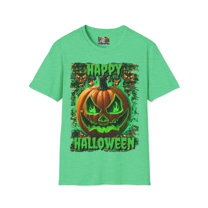Happy Halloween Green Jack Dark colors Unisex T-Shirt by CreepyCrafts.boo