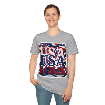 Red White and BLUE USA Patriot LTcolors Unisex T-Shirt by cypherpunkgear