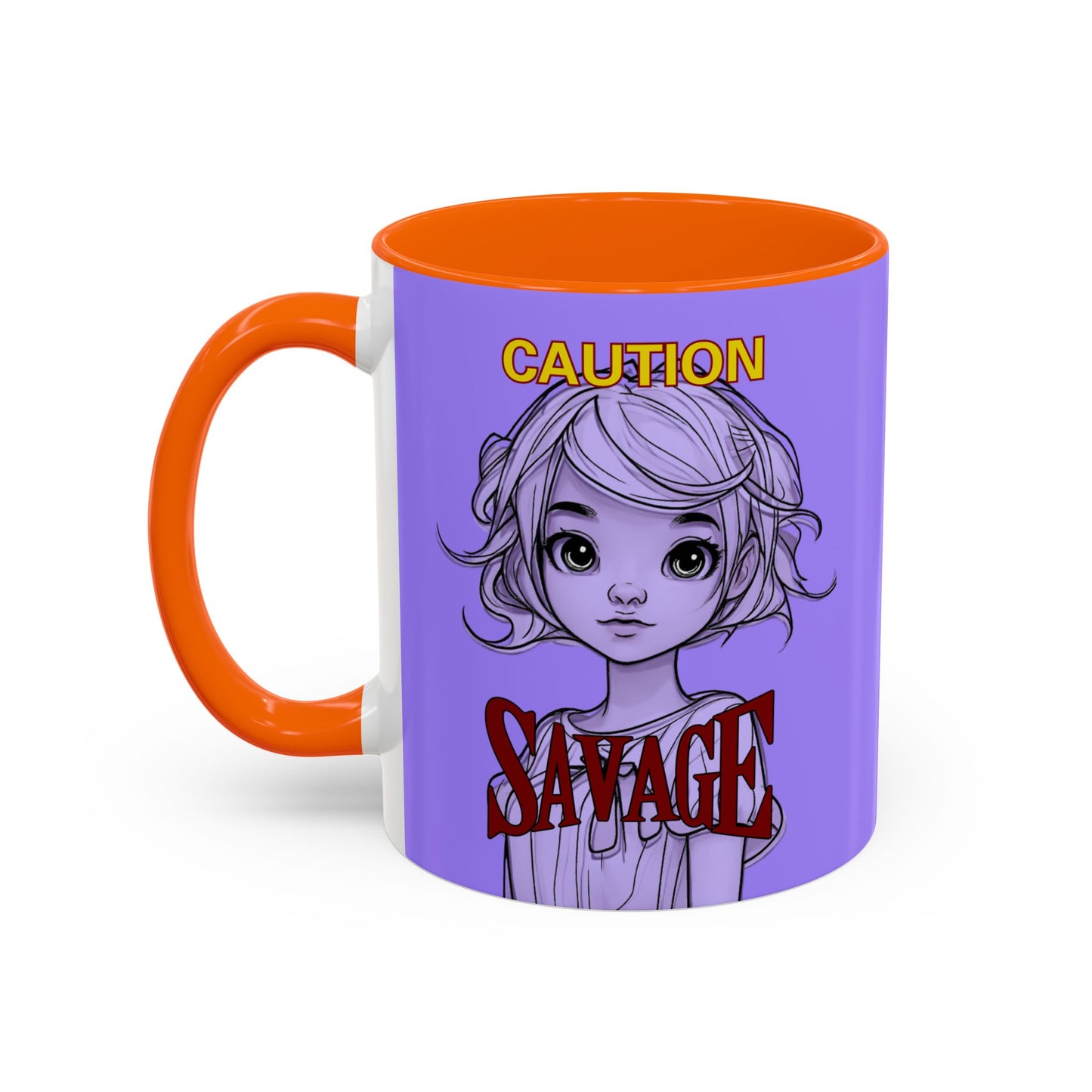Caution, Savage Light Purple Accent Mug by cypherpunkgear.com