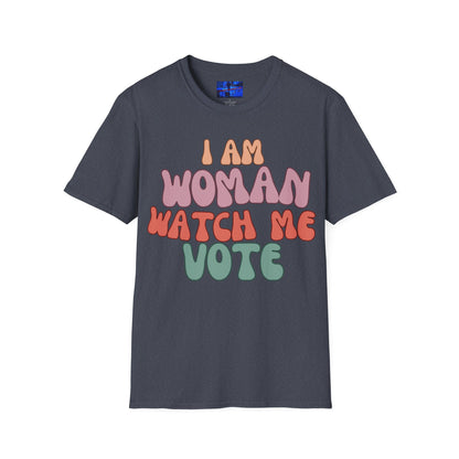 I Am Woman Watch Me Vote DKcolors Unisex T-Shirt by cypherpunkgear.com