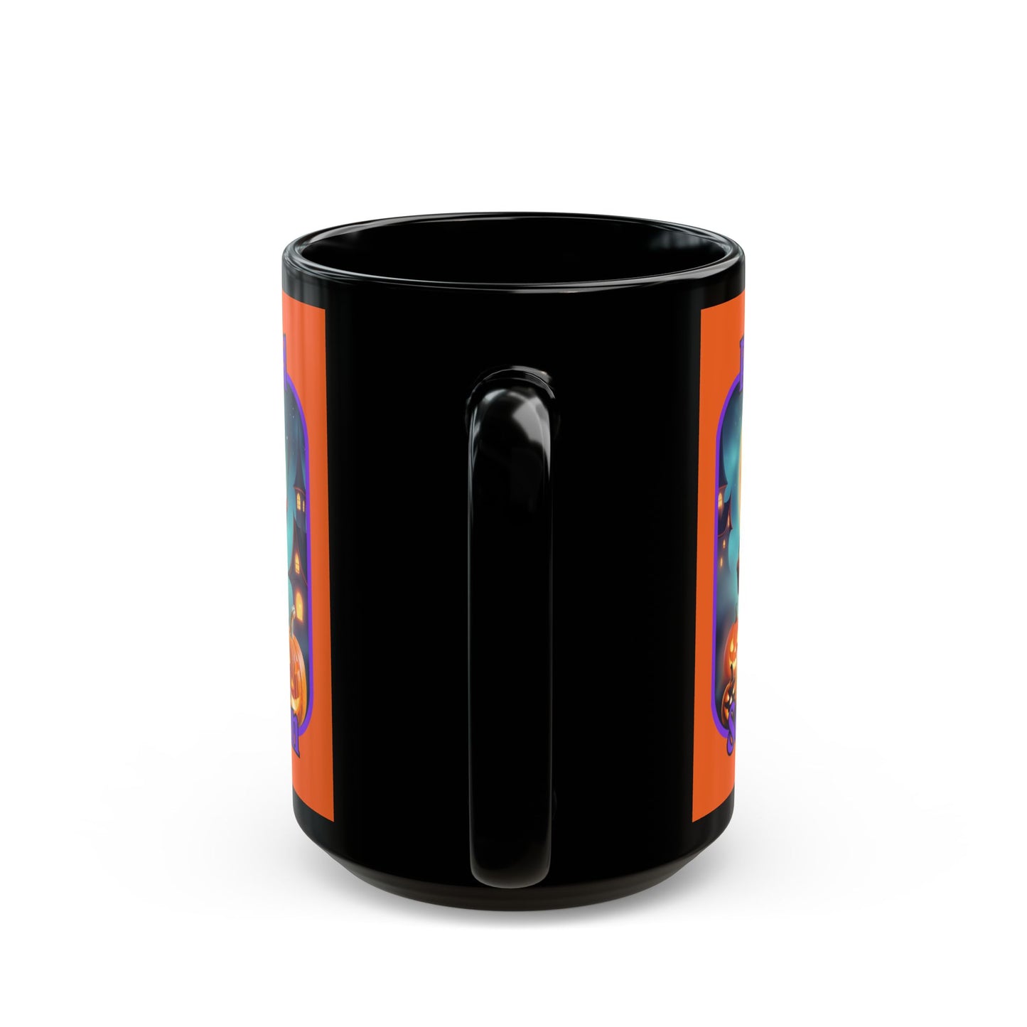 Blessed Samhain Little Witch Purple font Orange Mug by CreepyCrafts.boo