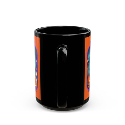 Blessed Samhain Little Witch Purple font Orange Mug by CreepyCrafts.boo