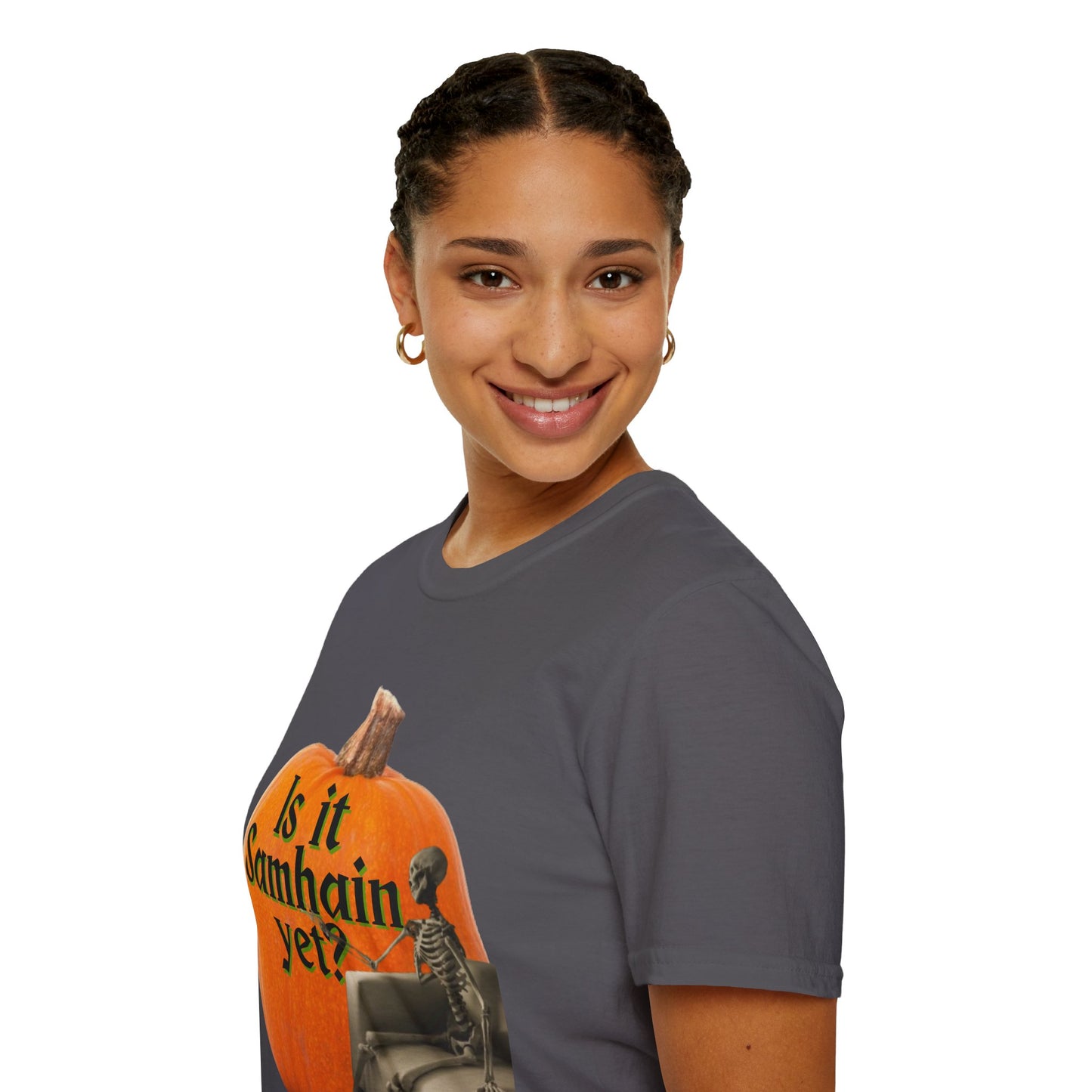 Is It Samhain Yet? Skeleton's Giant Pumpkin Dark colors Unisex T-Shirt by CreepyCrafts.boo