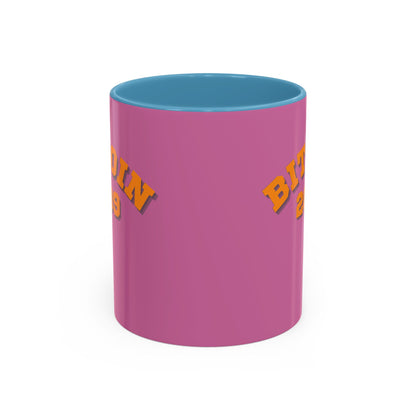 Bitcoin 2009 Pink Accent Mug by cypherpunkgear.com