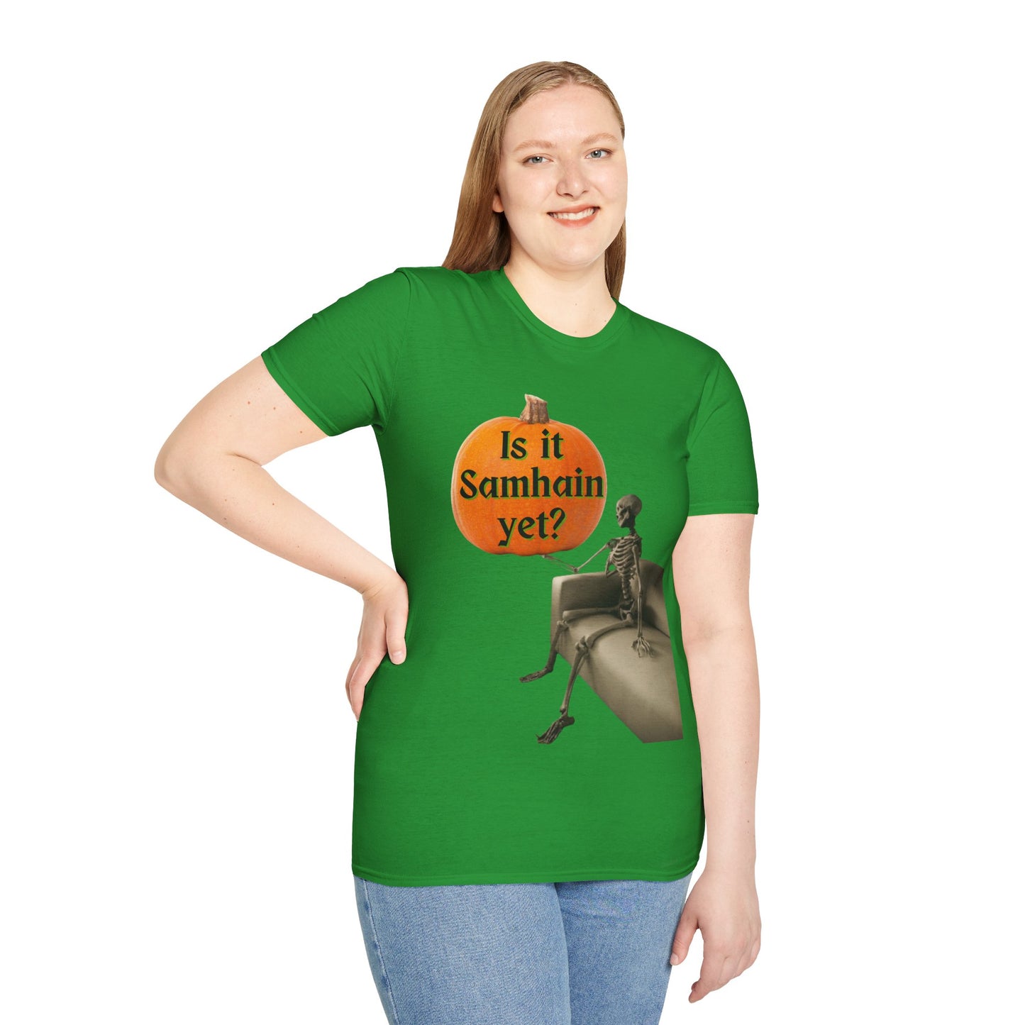 Is it Samhain yet? Skeleton's Pumpkin Dark colors Unisex T-Shirt by CreepyCrafts.boo