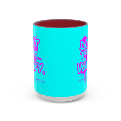 Don't Trust...Verify. Cyan Accent Mug by cypherpunkgear.com