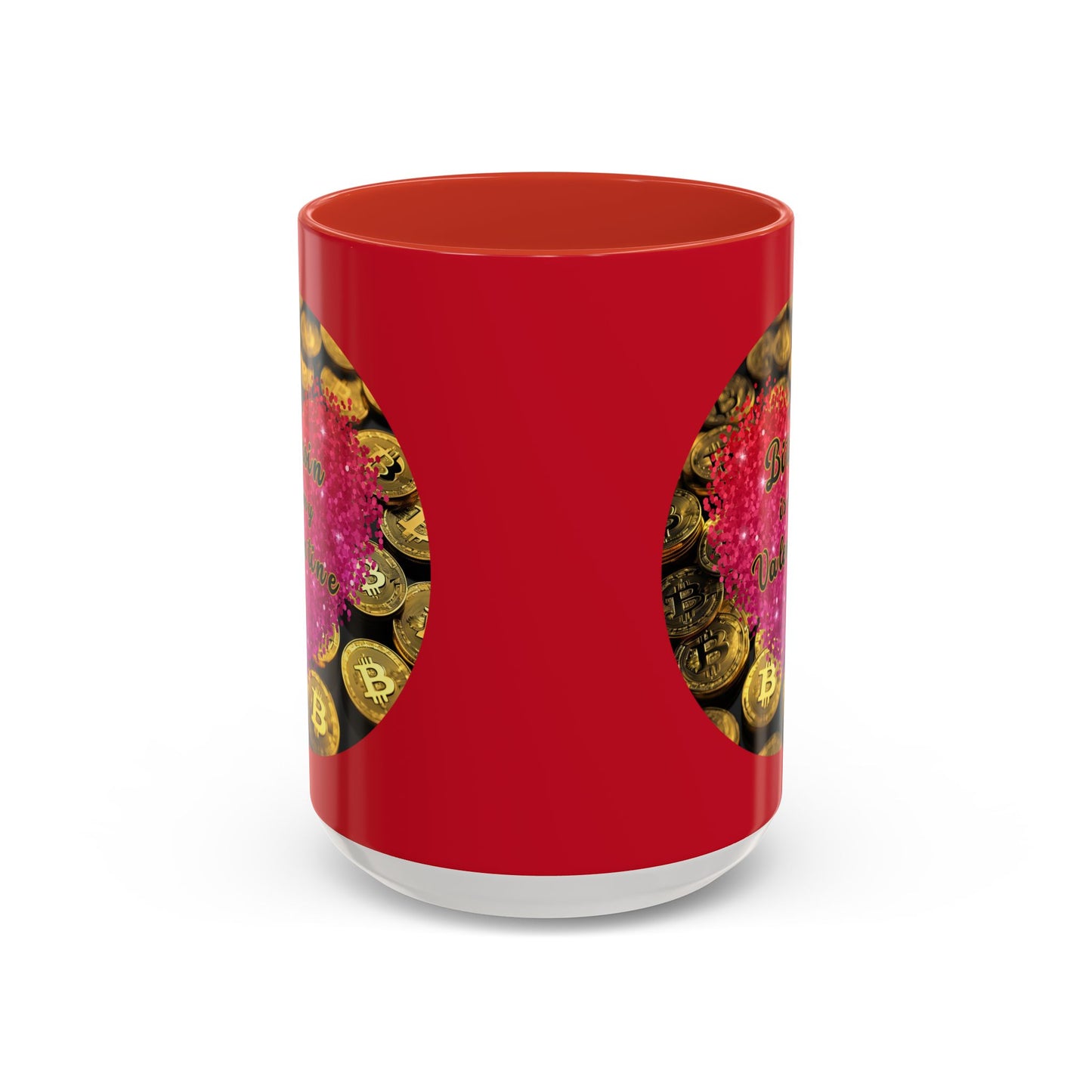 Bitcoin is My Valentine Red Accent Mug by cypherpunkgear.com