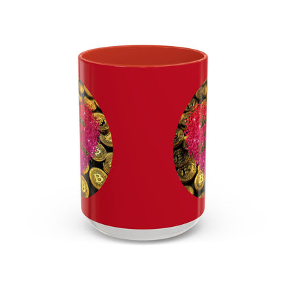 Bitcoin is My Valentine Red Accent Mug by cypherpunkgear.com
