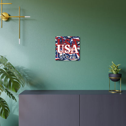 USA! USA! USA White Center Metal Art Sign by cypherpunkgear