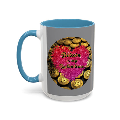 Bitcoin is My Valentine Grey Accent Mug by cypherpunkgear.com