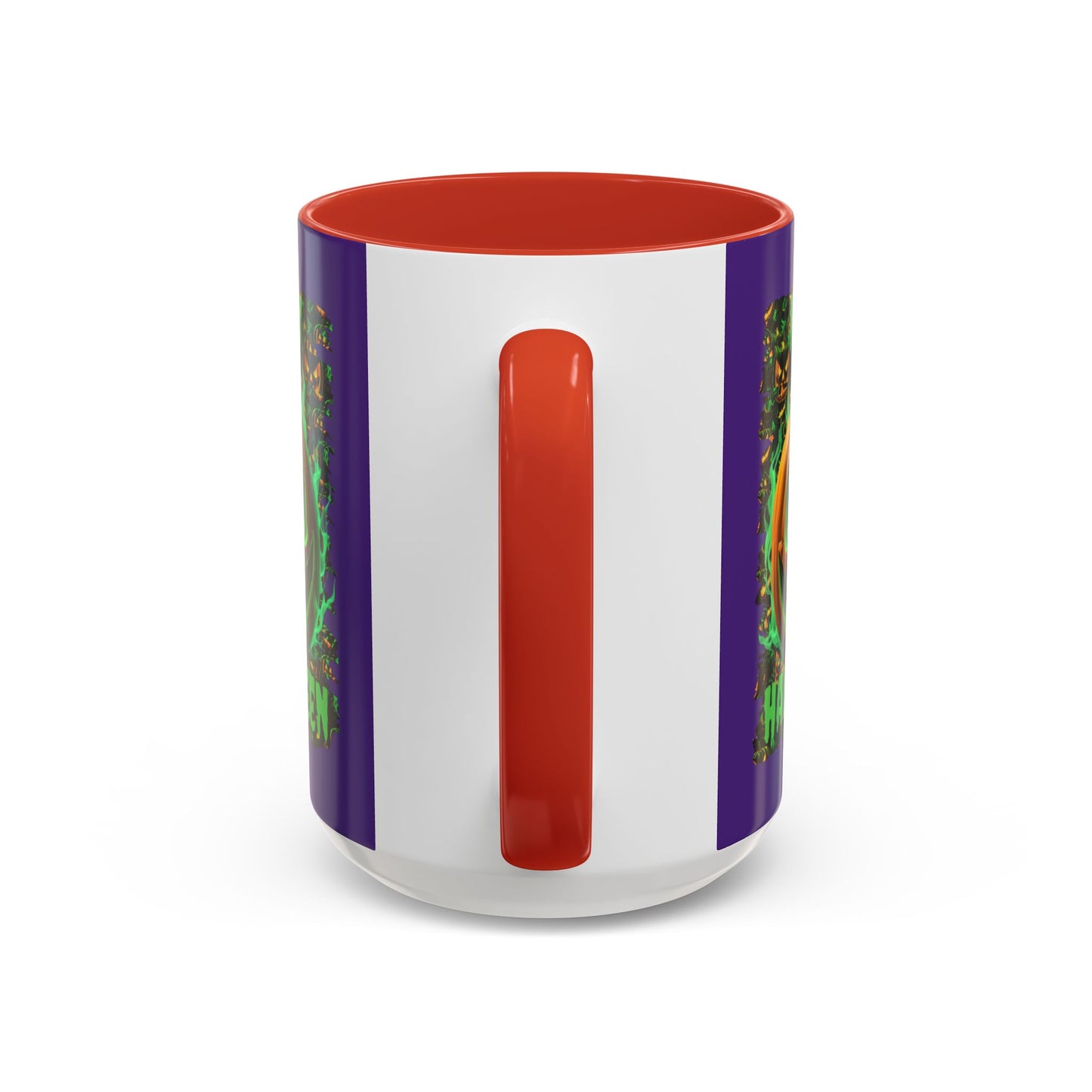 Happy Halloween Green Jack Purple Accent Mug by CreepyCrafts.boo
