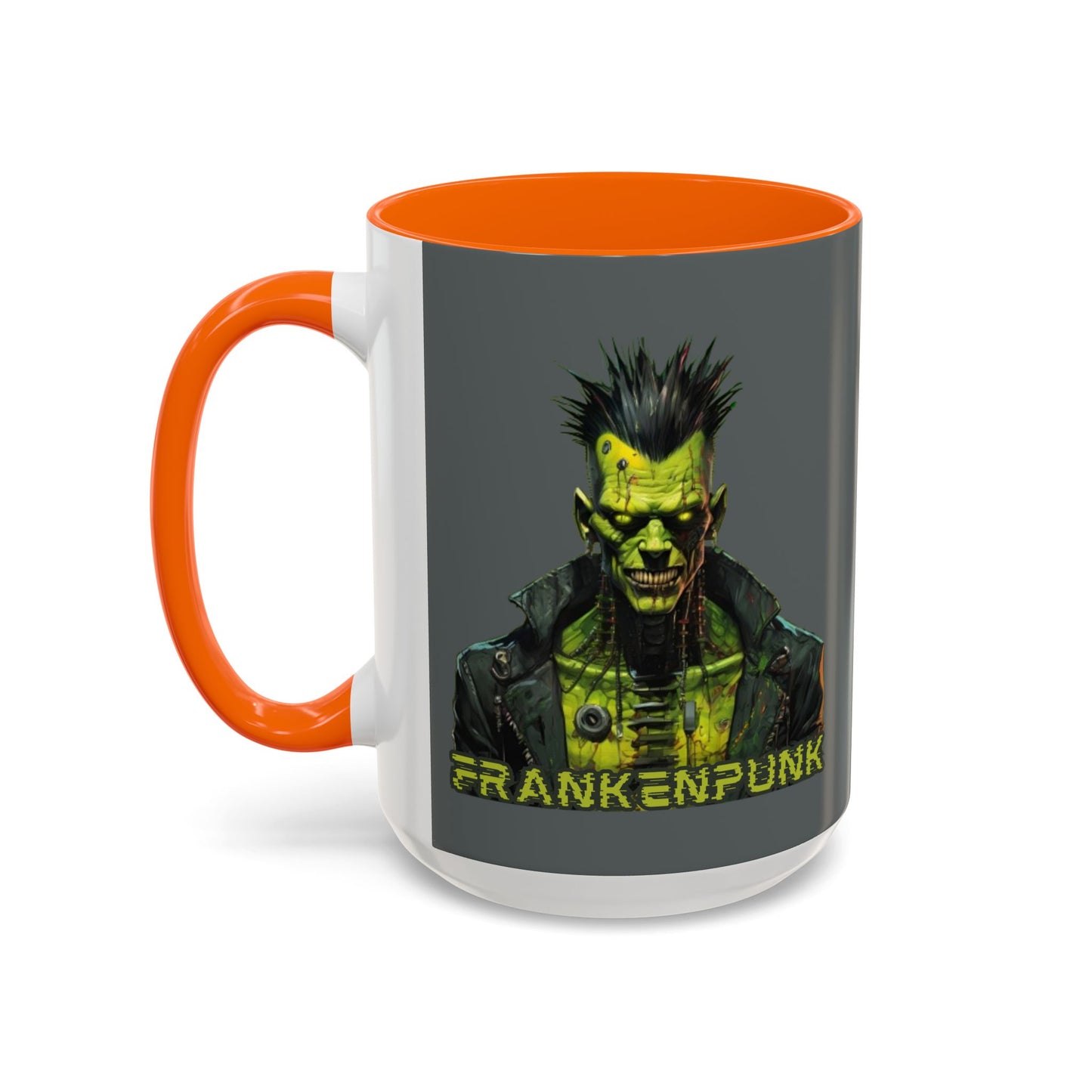Frankenpunk Grey Accent Mug by CreepyCrafts.boo