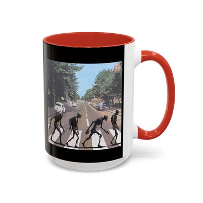 2-sided, Scabby Road Black Accent Mug by CreepyCrafts.boo