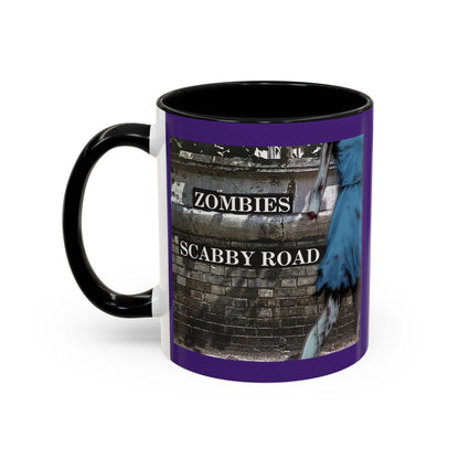 2-sided, Scabby Road Purple Accent Mug by CreepyCrafts.boo