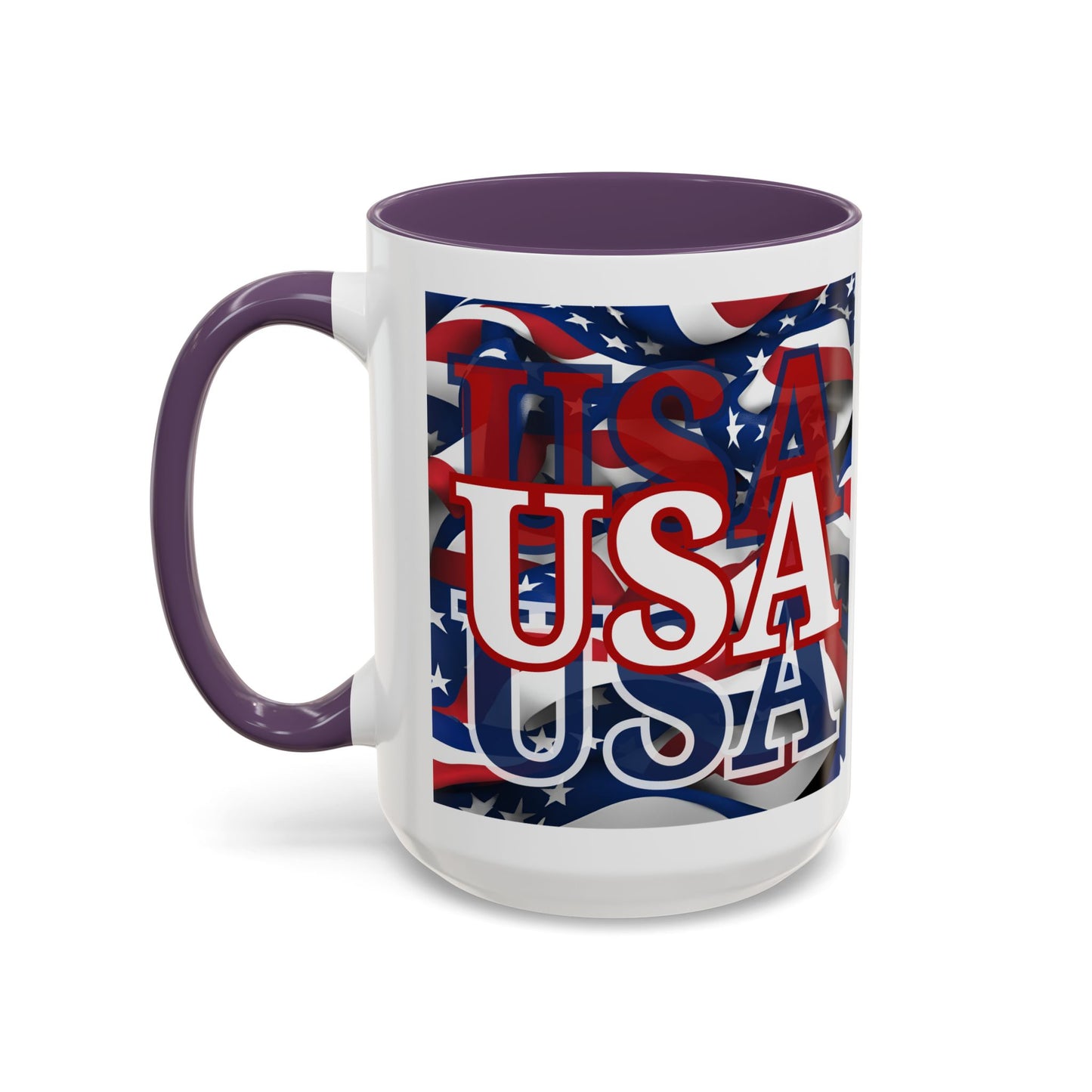 USA White font Center Patriot Accent Mug by cypherpunkgear.com