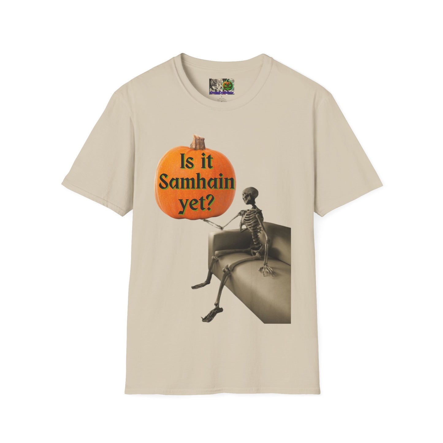 Is it Samhain yet? Skeleton's Pumpkin Light colors Unisex T-Shirt by CreepyCrafts.boo