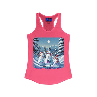 Snowman Family of 3 Women's Racerback Tank Top by cypherpunkgear.com