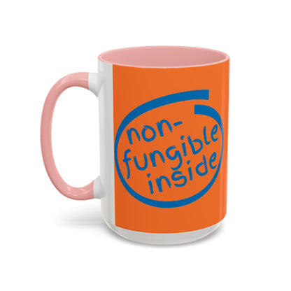Non-Fungible Inside Orange Accent Mug by cypherpunkgear.com