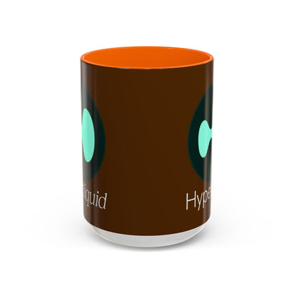 Hyperliquid White font Brown Accent Mug by cypherpunkgear.com