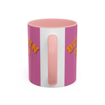 Bitcoin 2009 Pink Accent Mug by cypherpunkgear.com