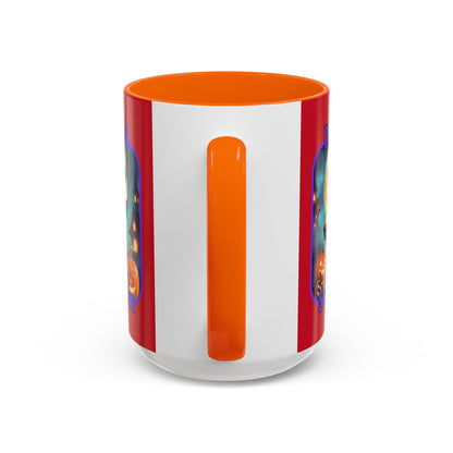 Blessed Samhain Little Witch Purple font Red Accent Mug by CreepyCrafts.boo