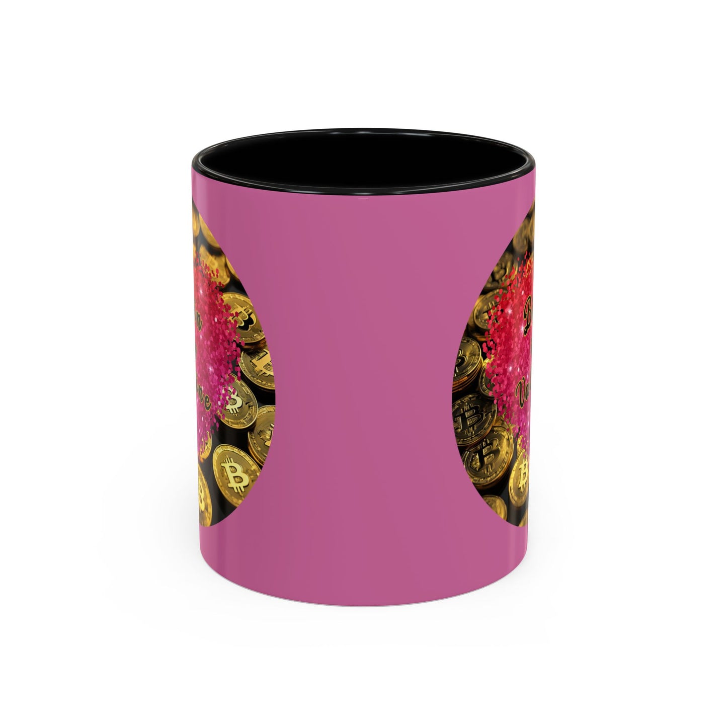 Bitcoin is My Valentine Pink Accent Mug by cypherpunkgear.com
