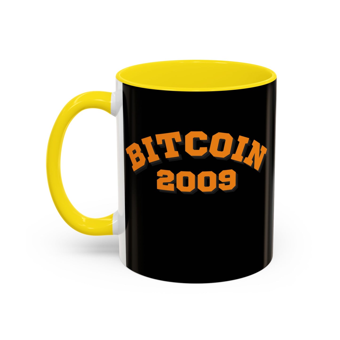Bitcoin 2009 Black Accent Mug by cypherpunkgear.com