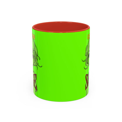 Caution, Savage Light Green Accent Mug by cypherpunkgear.com
