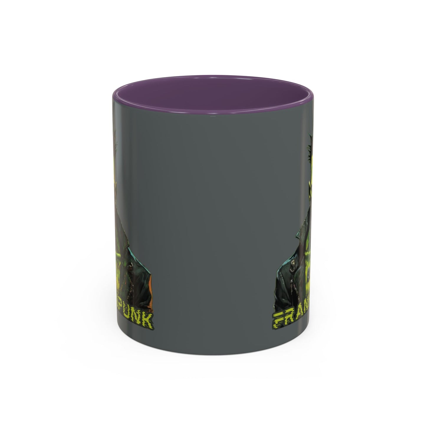 Frankenpunk Grey Accent Mug by CreepyCrafts.boo