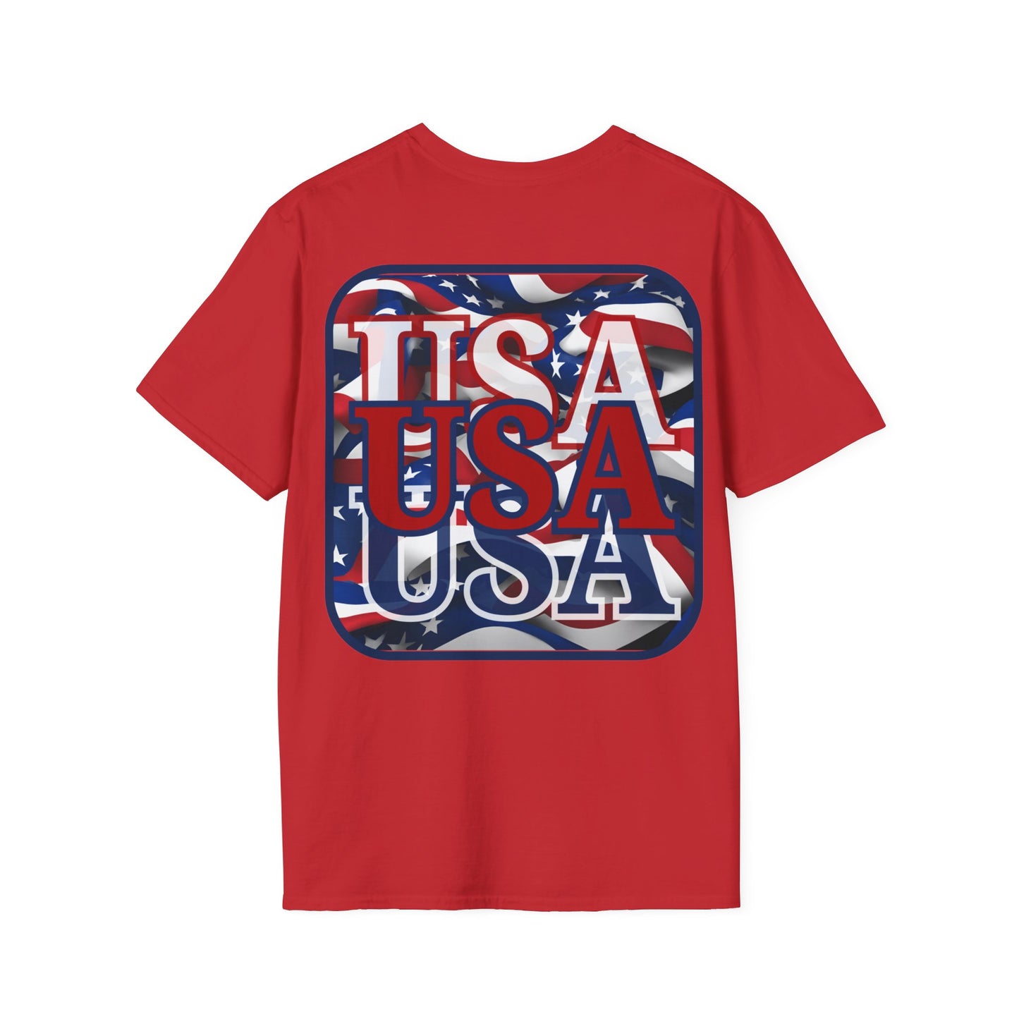 2-sided RED White and Blue USA Patriot LTcolors Unisex T-Shirt by cypherpunkgear