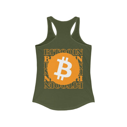 2-sided Bitcoin (BTC) Freedom Women's Racerback Tank Top by cypherpunkgear