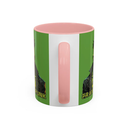 Frankenpunk Green Accent Mug by CreepyCrafts.boo