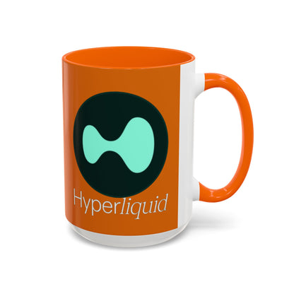 Hyperliquid White font Orange Accent Mug by cypherpunkgear.com