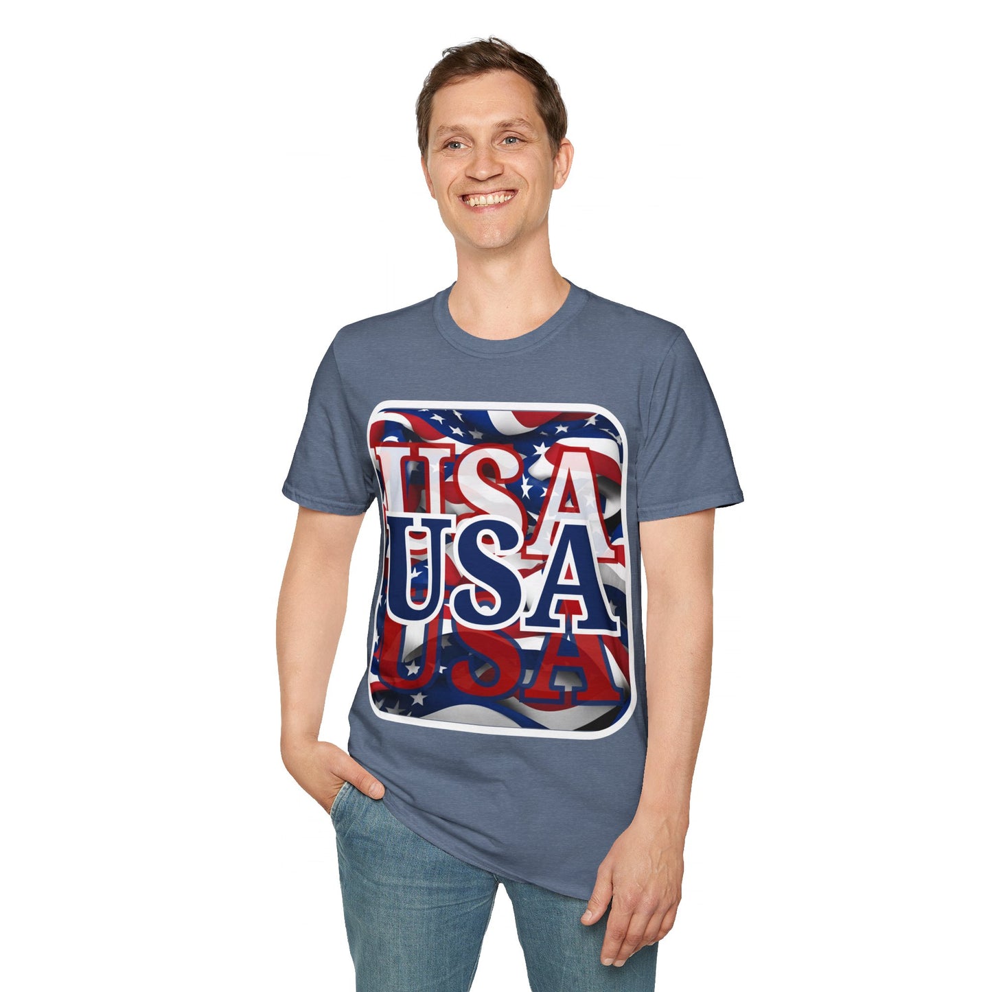 Red White and BLUE USA Patriot DKcolors Unisex T-Shirt by cypherpunkgear