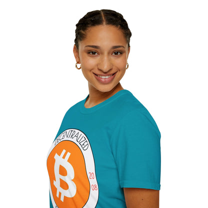 Bitcoin Decentralized Freedom DKcolors Unisex T-Shirt by cypherpunkgear