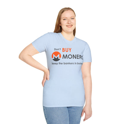Don't buy Monero (XMR) Light colors Unisex T-Shirt by cypherpunkgear.com