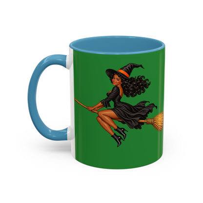Velvet Vex Green Accent Mug by CreepyCrafts.boo