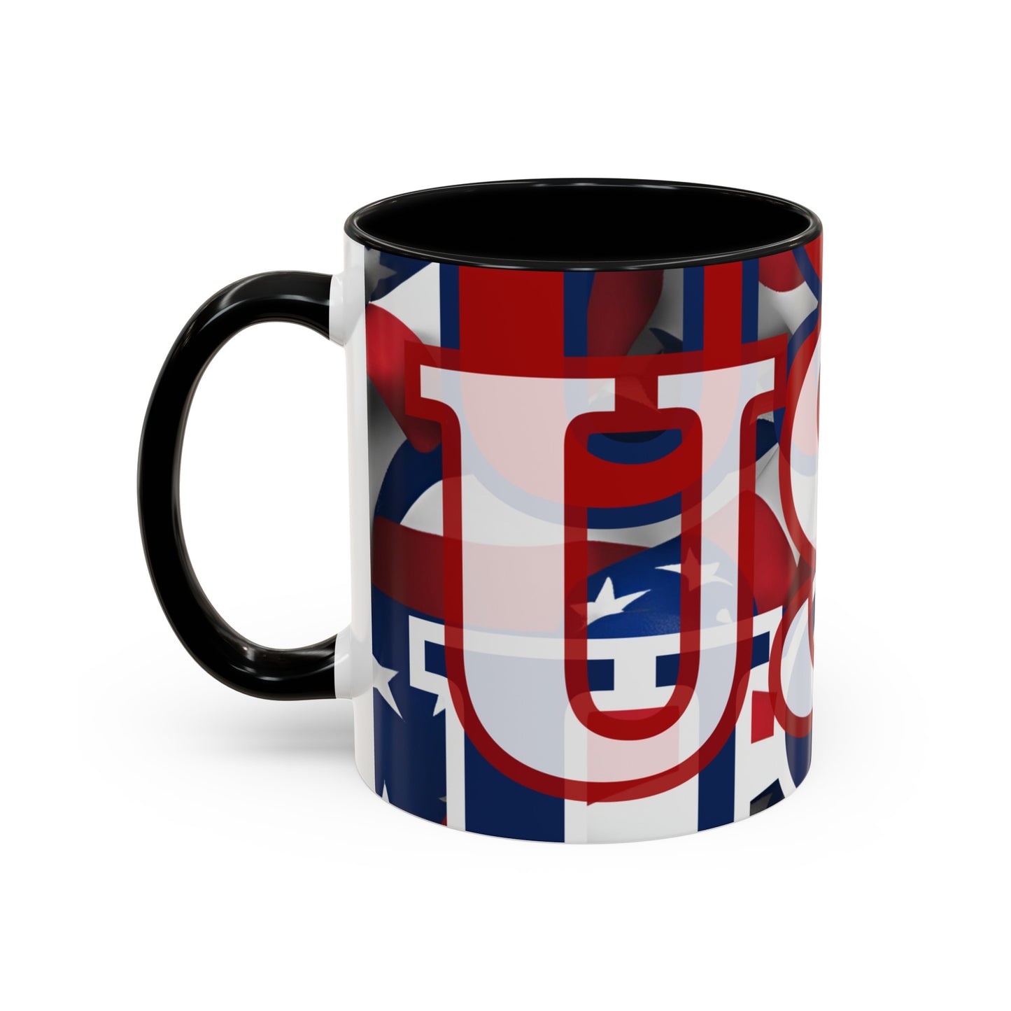 USA! USA! USA WHfont Patriot Accent Mug by cypherpunkgear