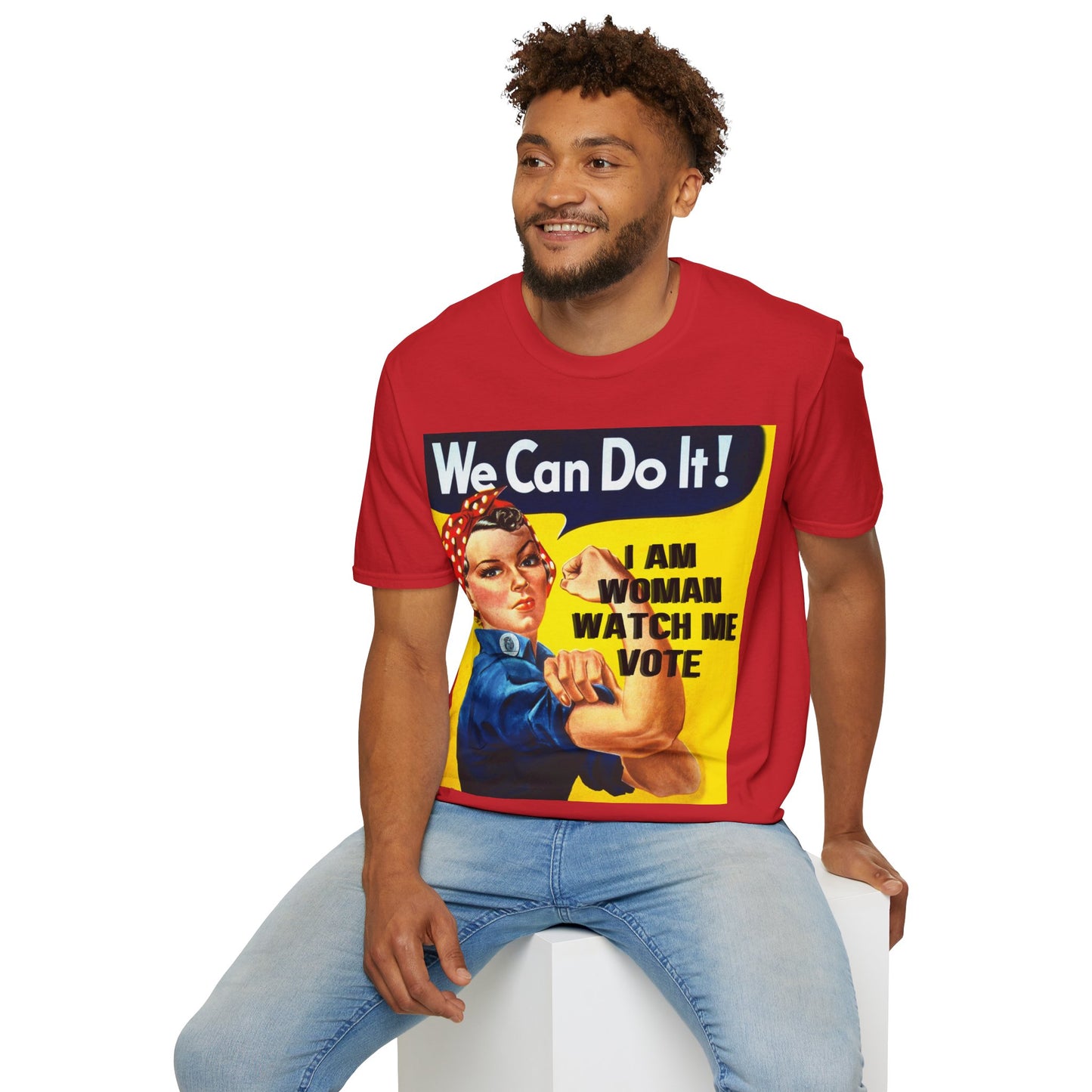 I Am Woman Watch Me Vote Rosie Light colors Unisex T-Shirt by cypherpunkgear.com