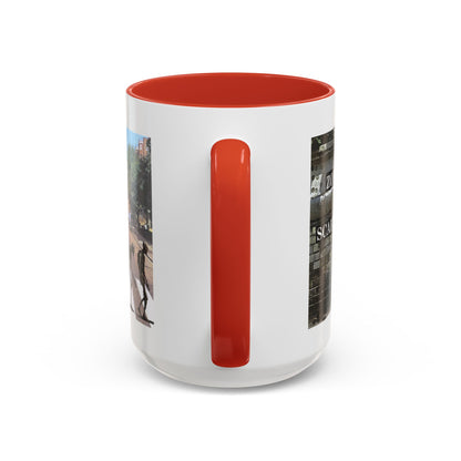 2-sided, Scabby Road White Accent Mug by CreepyCrafts.boo