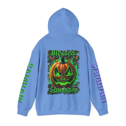 Blessed Samhain Green Jack Hoodie Unisex Hooded Sweatshirt by cypherpunkgear