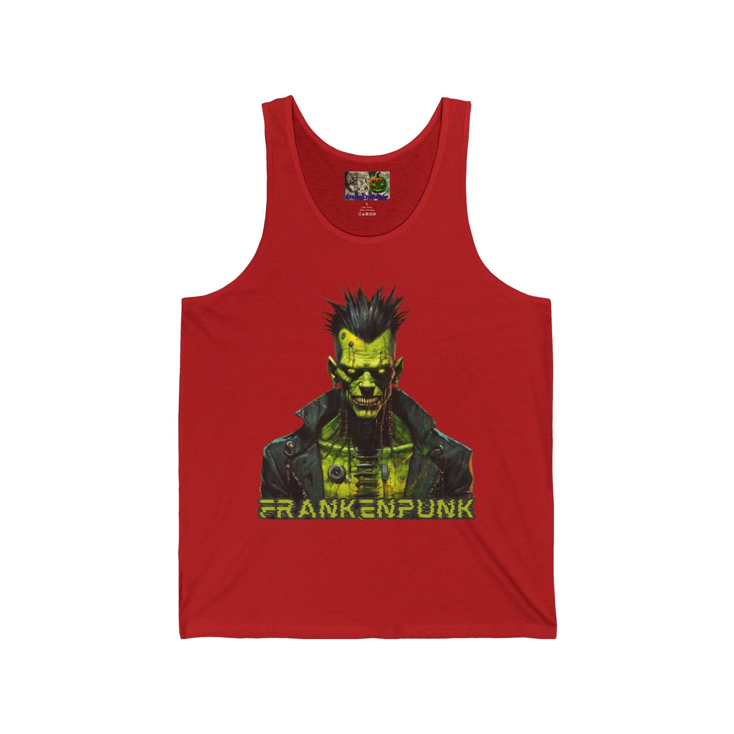 Frankenpunk Unisex Jersey Tank Top by CreepyCrafts.boo