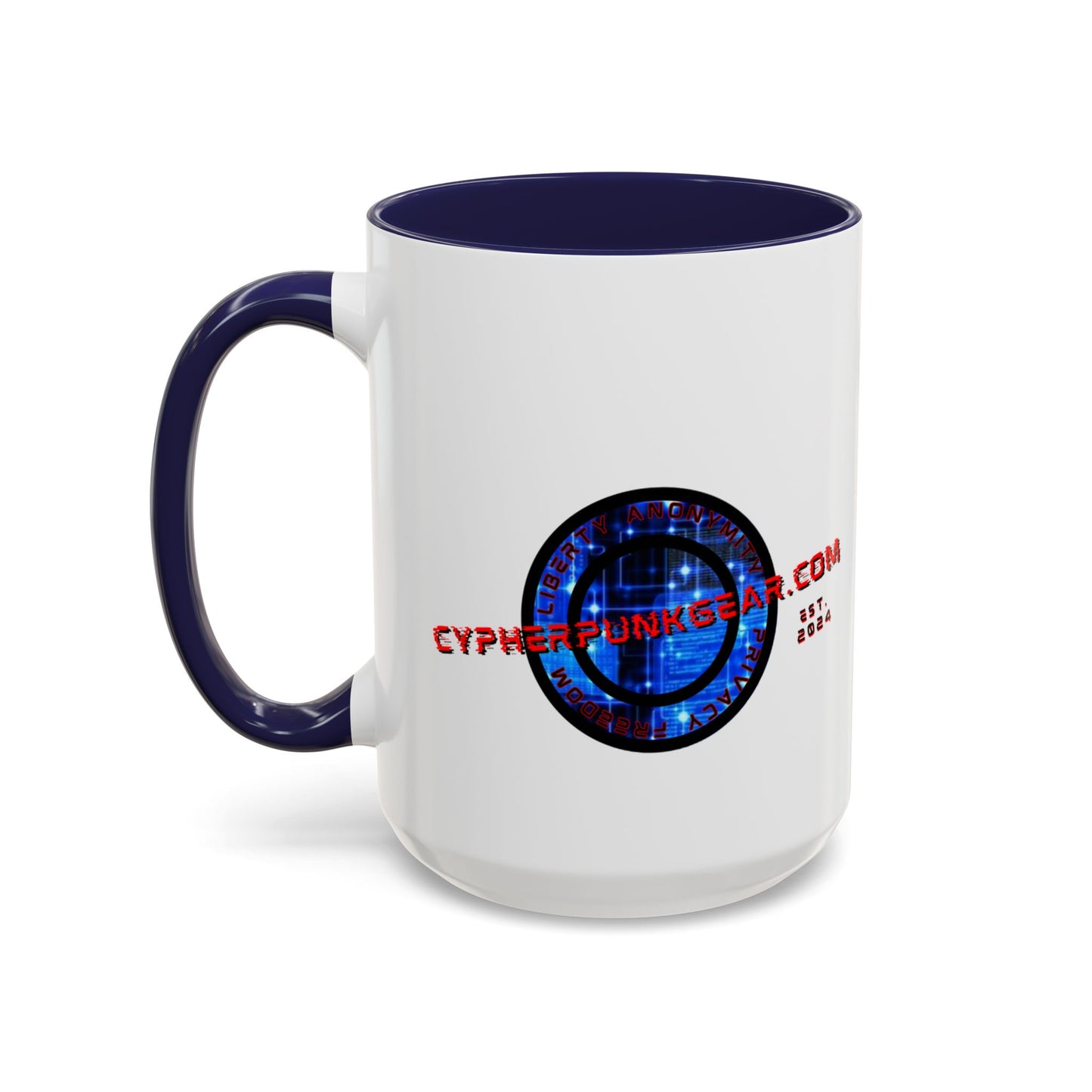 2-sided, cypherpunkgear.com Logo & Cityscape Accent Mug by cypherpunkgear.com