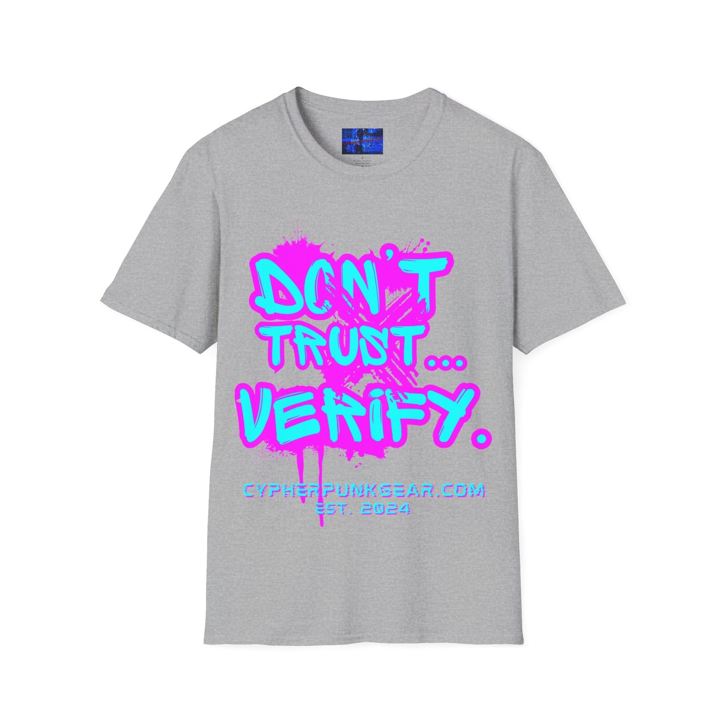Don't Trust...Verify. Light colors Unisex T-Shirt by cypherpunkgear.com