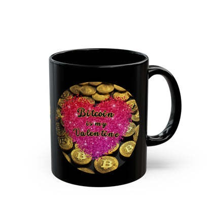 Bitcoin is My Valentine Black Mug by cypherpunkgear.com