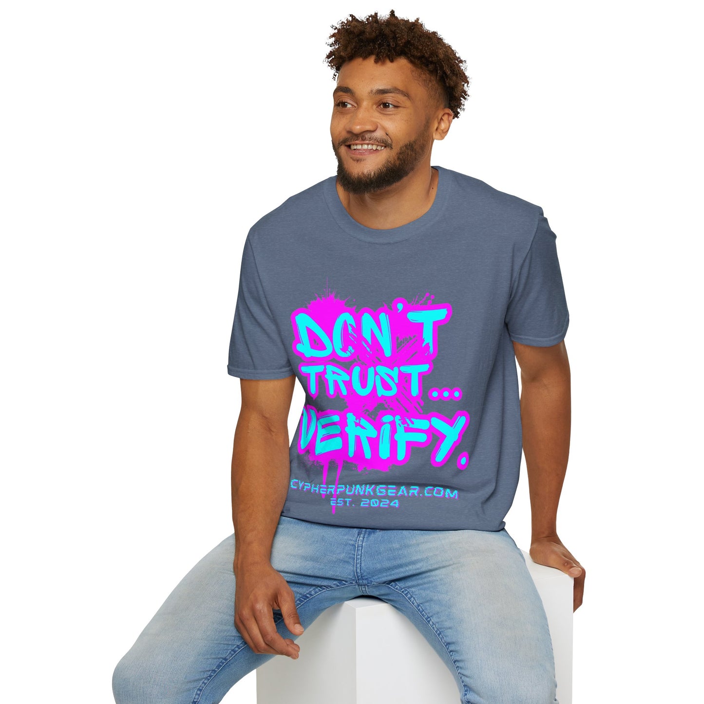 Don't Trust...Verify. Dark colors Unisex T-Shirt by cypherpunkgear.com