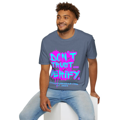 Don't Trust...Verify. Dark colors Unisex T-Shirt by cypherpunkgear.com
