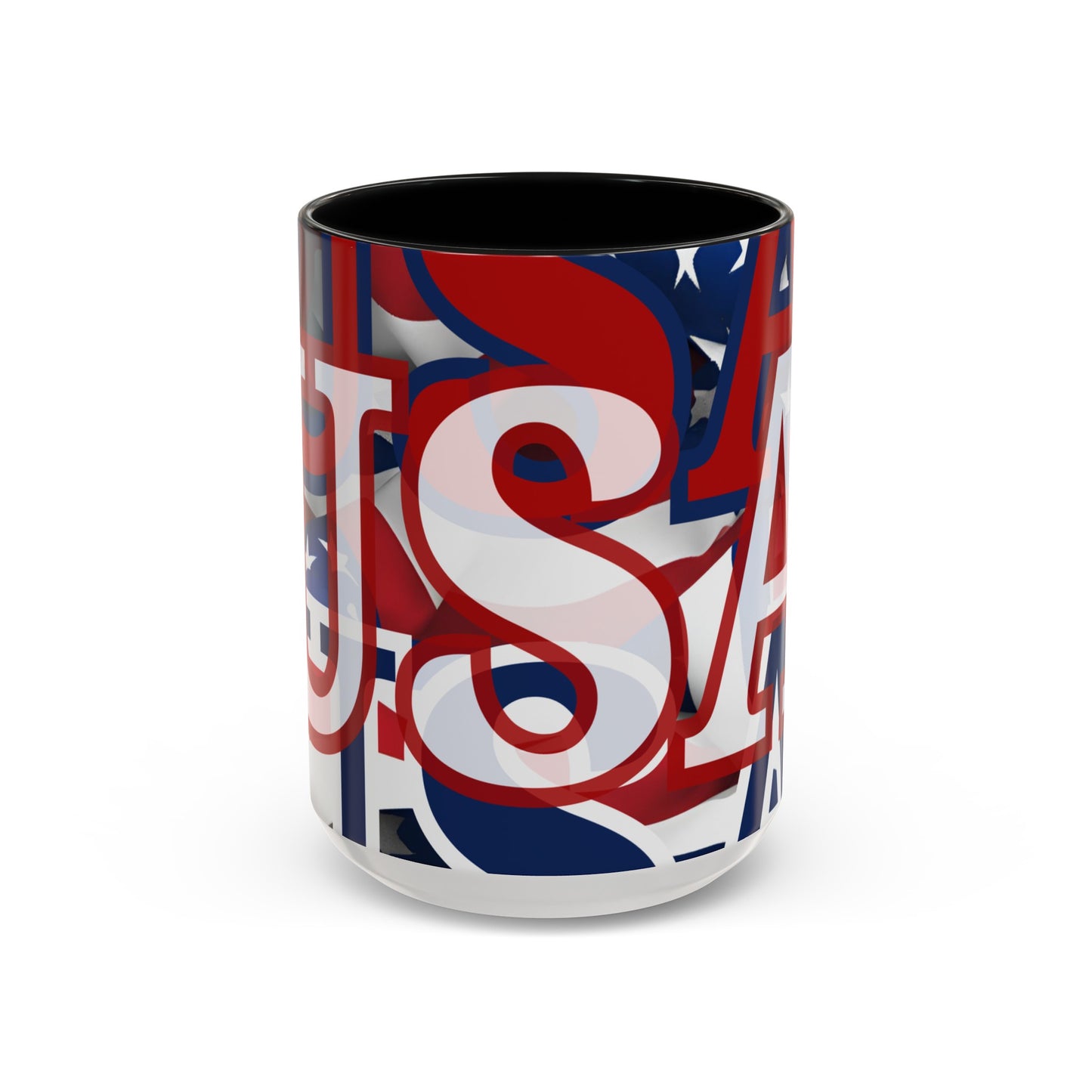 USA! USA! USA WHfont Patriot Accent Mug by cypherpunkgear