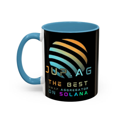 Jupiter (JUP) the best aggregator on Solana Black Accent Mug by cypherpunkgear.com