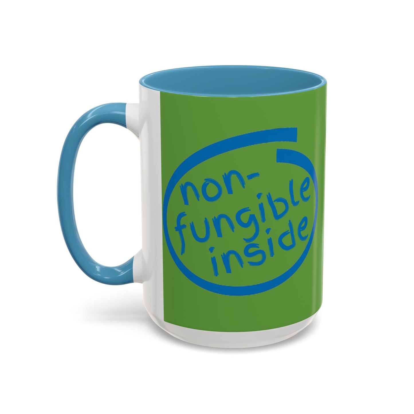 Non-Fungible Inside Green Accent Mug by cypherpunkgear.com